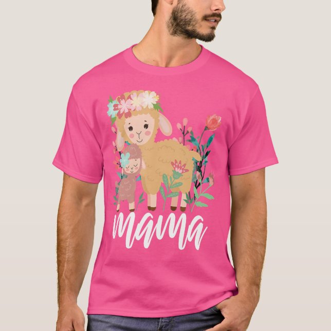 Mama "Floral Sheep" Baby Mama Animal Mother Day Sh T-Shirt (Vorderseite)
