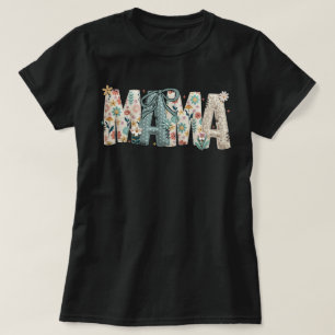 MAMA Florales Patchwork mit Bogen zum Muttertag Cu T-Shirt