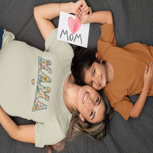 Mama Flowers Florales Herz T-Shirt