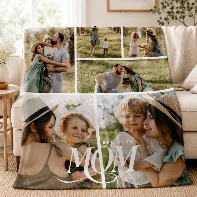 Mama-Foto-Collage Fleecedecke (Von Creator hochgeladen)