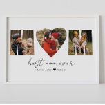 Mama Foto Collage Herzklopfen Foto Muttertag Poste Poster<br><div class="desc">Dies ist eine Foto-Collage, die das Wort MAMA (mit einem Herz) zusammen mit einer benutzerdefinierten Nachricht Zauber. Das ist das perfekte Geschenk für Mama zum Geburtstag, Geburtstag oder Weihnachten.</div>