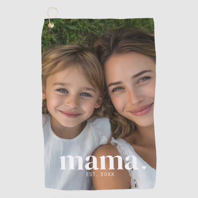 Mama Foto Golfhandtuch (Vorderseite)
