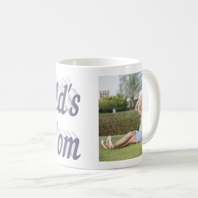 Mama Foto Grautext Kaffeetext Tasse (VorderseiteRechts)