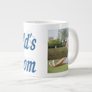 Mama Foto Meerblauer Text Riesenkaffee Tasse