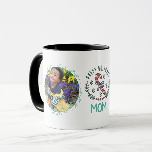 MAMA FOTO QUOTE TASSE - Niedliches Weihnachten (Vorderseite Links)