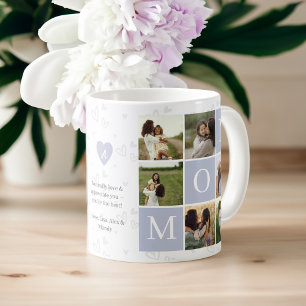 Mama Foto Square Gird Monogramm & Personalisiert Kaffeetasse