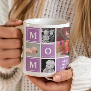 Mama Fotocollage Lila Muttertag Kaffeetasse