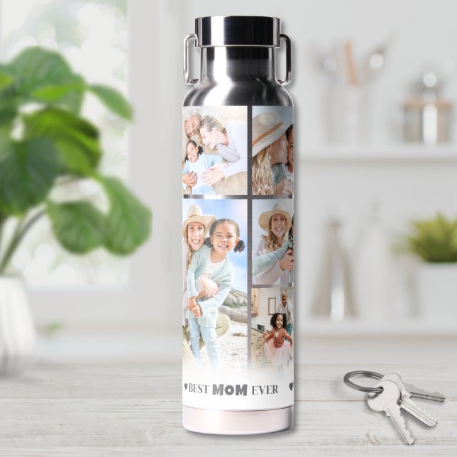 Mama Fotocollage Trinkflasche (Mom Photo Collage Water Bottle)