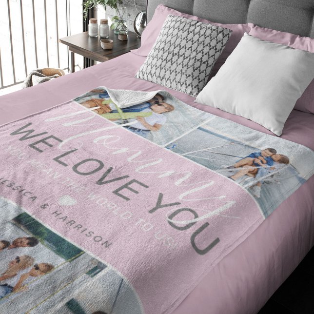Mama FotoCollage "We Liebe You" Fleece Blanket (Von Creator hochgeladen)