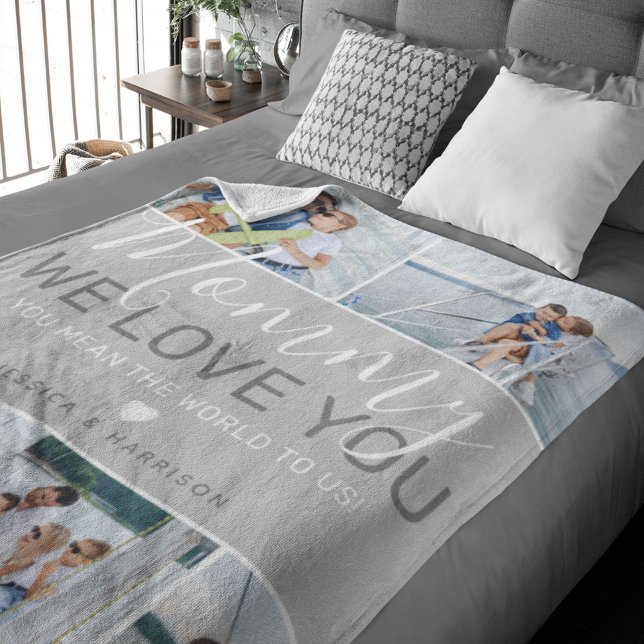 Mama FotoCollage "Wir Liebe Sie" Fleecedecke (Von Creator hochgeladen)