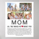 Mama Fotos Dinge, die wir über Sie Liebe Muttertag Poster (Vorne)