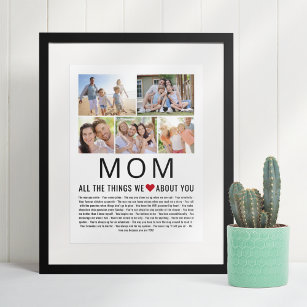 Mama Fotos Dinge, die wir über Sie Liebe Muttertag Poster