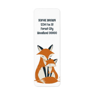 Mama Fox Woodland Animals Rücksendeadresse