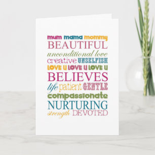 MAMA, FREUND, RELATIV AM MUTTER FÜR ALLE KARTE