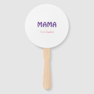 Mama frohe Mutter retro lila Namenstext vint Fächer