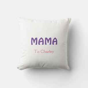 Mama frohe Mutter retro lila Namenstext vint Kissen