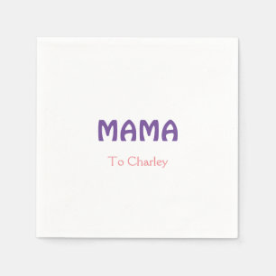 Mama frohe Mutter retro lila Namenstext vint Serviette