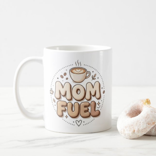 Mama Fuel Becher | Keramik Kaffeetasse (Mit Donut)