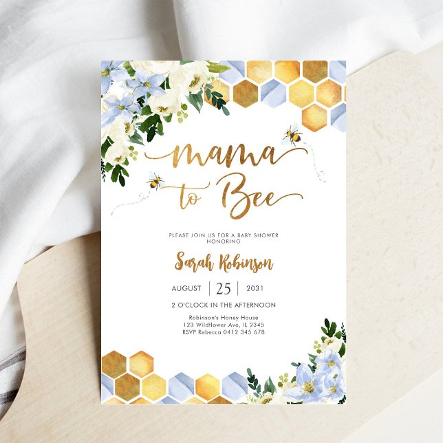 Mama für Bee Baby Shower Einladung (Von Creator hochgeladen)