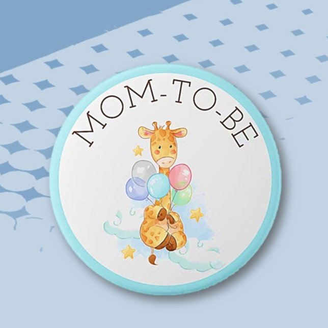 Mama für die Babydusche Giraffschaltfläche Button (Von Creator hochgeladen)