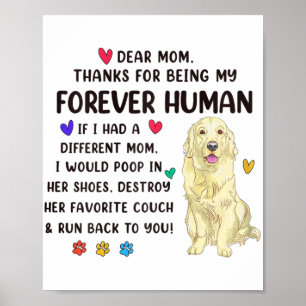 Mama für die menschliche Creme Golden Retriever Mü Poster