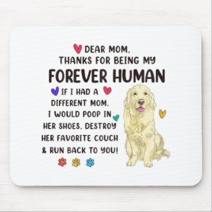 Mama für immer menschliche Creme Golden Retriever Mousepad