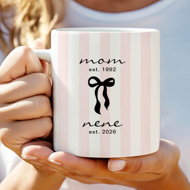 Mama für Nene Mug Rosa Bogen Streifen Kaffeetasse (Von Creator hochgeladen)