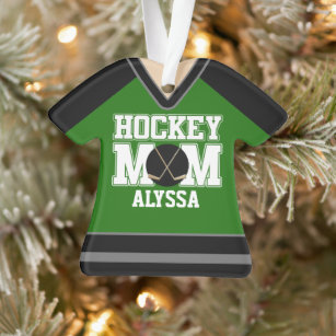 Mama für Schwarz/Grün-Hockey Ornament