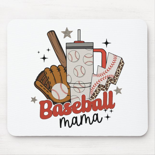 Mama Game Day Vibes Mütter Day Women Baseball Mama Mousepad (Vorne)