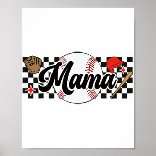 Mama Game Day Vibes Mütter Day Women Baseball Mama Poster
