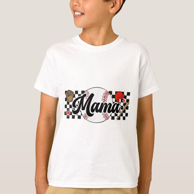 Mama Game Day Vibes Mütter Day Women Baseball Mama T-Shirt (Vorderseite)