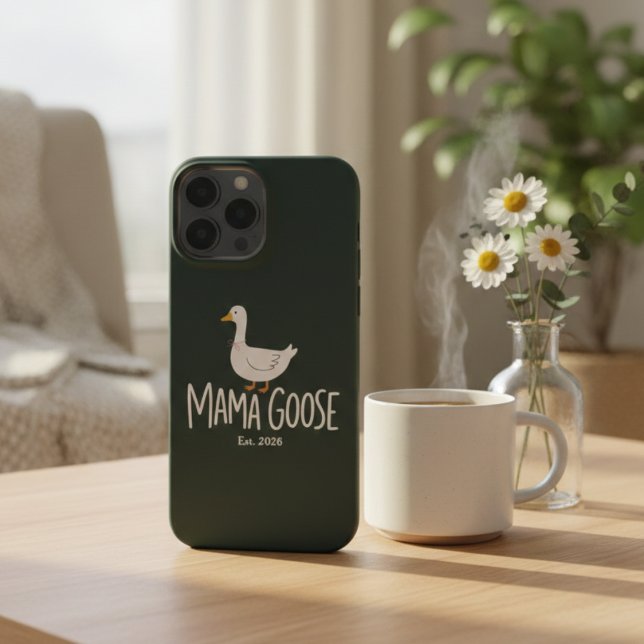 Mama-Gans-Minimalist-Süße-Gans-Mama-Design iPhone Hülle (Von Creator hochgeladen)