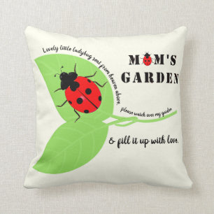 Mama Garden Ladybug Square Throw Kissen
