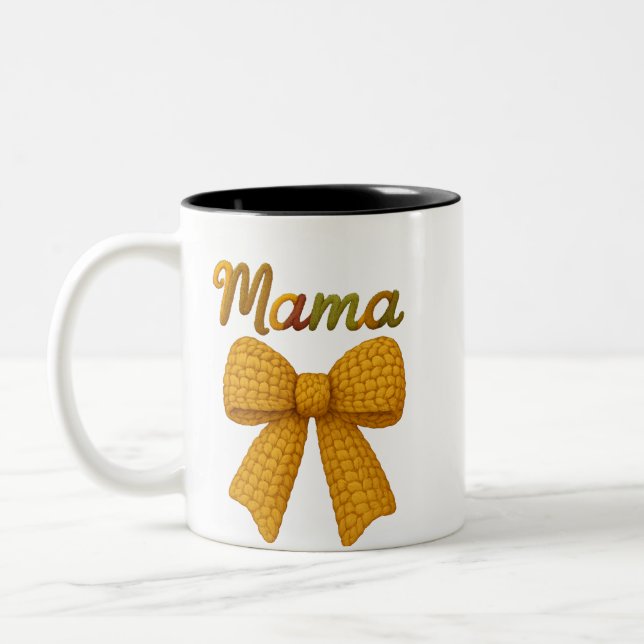 Mama-Garn-Design Zweifarbige Tasse (Links)