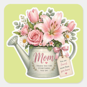 Mama Garten Blumen Quadratischer Aufkleber