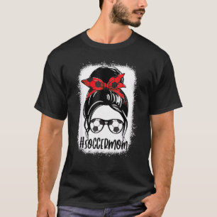Mama gebleicht Fußball Messy Bun Soccer Fans Mütte T-Shirt
