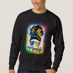 Mama gebleicht Messy Haare Bun Gefärbte Krawatte F Sweatshirt