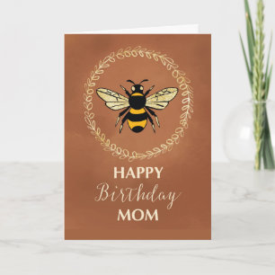 Mama Geburtstag Biene im Kranz Vintage Inspiriert Karte