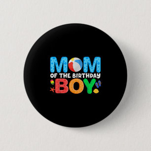 Mama Geburtstag Junge Kinder Beach Ball Themenpool Button