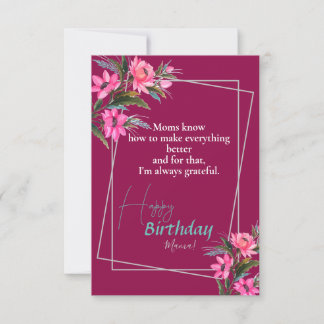 Mama Geburtstag Rosa Blume Karte