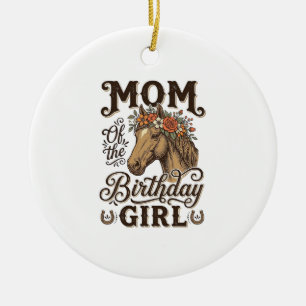 Mama Geburtstags Mädchen Floral Pferd Western Vint Keramik Ornament