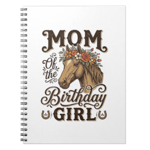 Mama Geburtstags Mädchen Floral Pferd Western Vint Notizblock