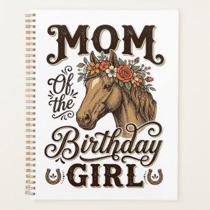 Mama Geburtstags Mädchen Floral Pferd Western Vint Planer