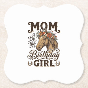 Mama Geburtstags Mädchen Floral Pferd Western Vint Untersetzer
