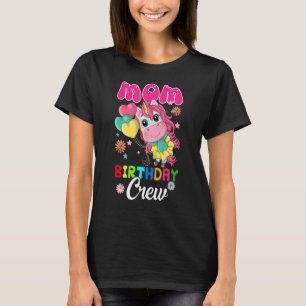 Mama Geburtstagsfeier Crew Niedlich Einhorn Blume  T-Shirt