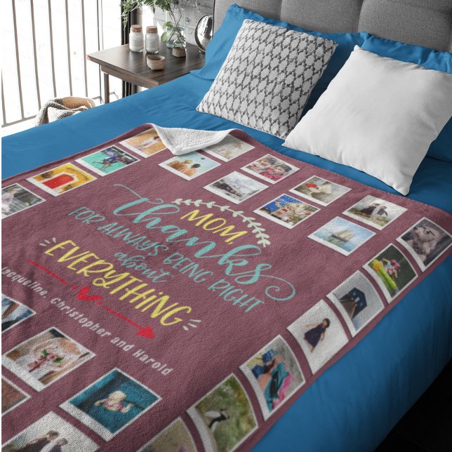 Mama Geburtstagsfoto Vorlage Rosa Fleecedecke (Von Creator hochgeladen)