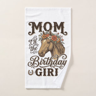 Mama Geburtstagsmädchen Florales Pferd Western Vin Handtuch