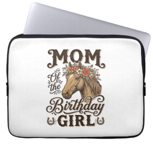 Mama Geburtstagsmädchen Florales Pferd Western Vin Laptopschutzhülle