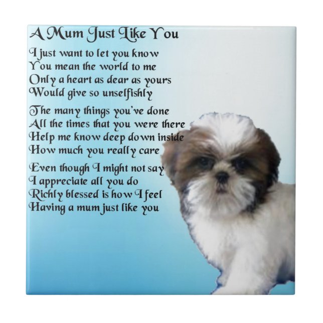 Mama-Gedicht - Entwurf Shih Tzu Fliese (Vorderseite)