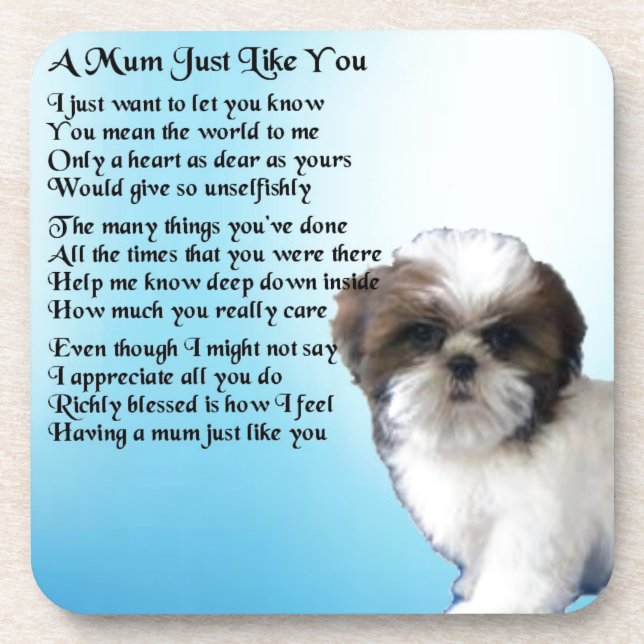 Mama-Gedicht - Entwurf Shih Tzu Untersetzer (Vorderseite)